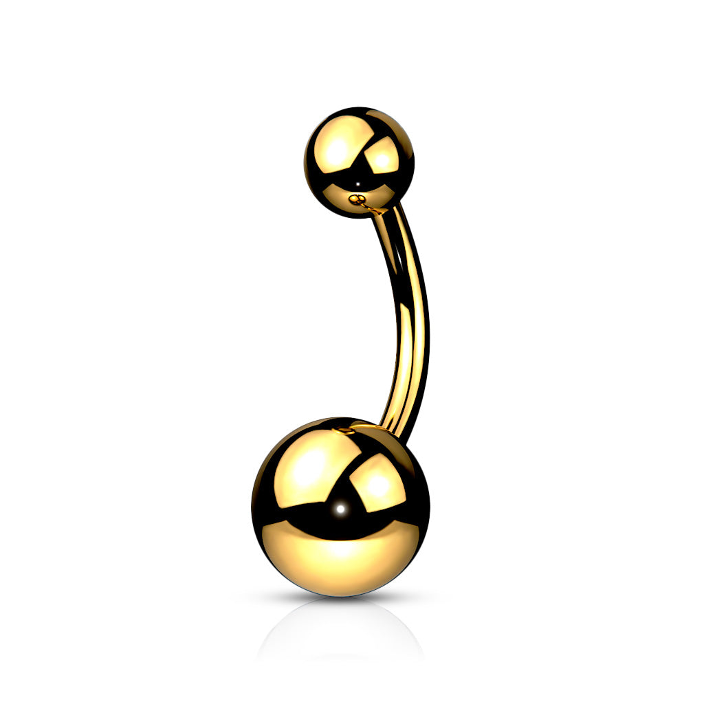 Implant Grade Titanium Externally Threaded Ball Belly Button Ring